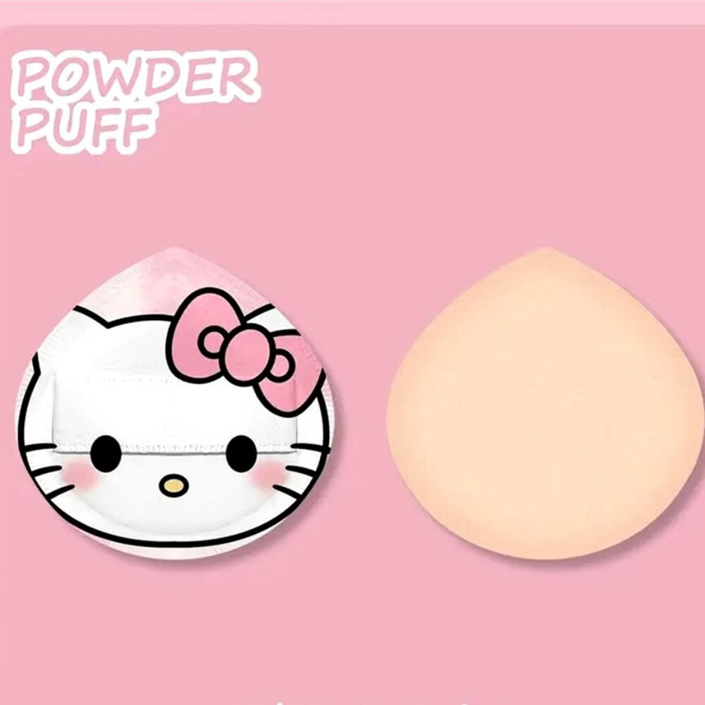 Hello Kitty Makeup Sponge Puff Air Cushion Large 2 Sponges in Plastic Holder